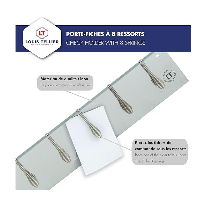 BARRE PORTE-FICHE A RESSORT -8 PINCES