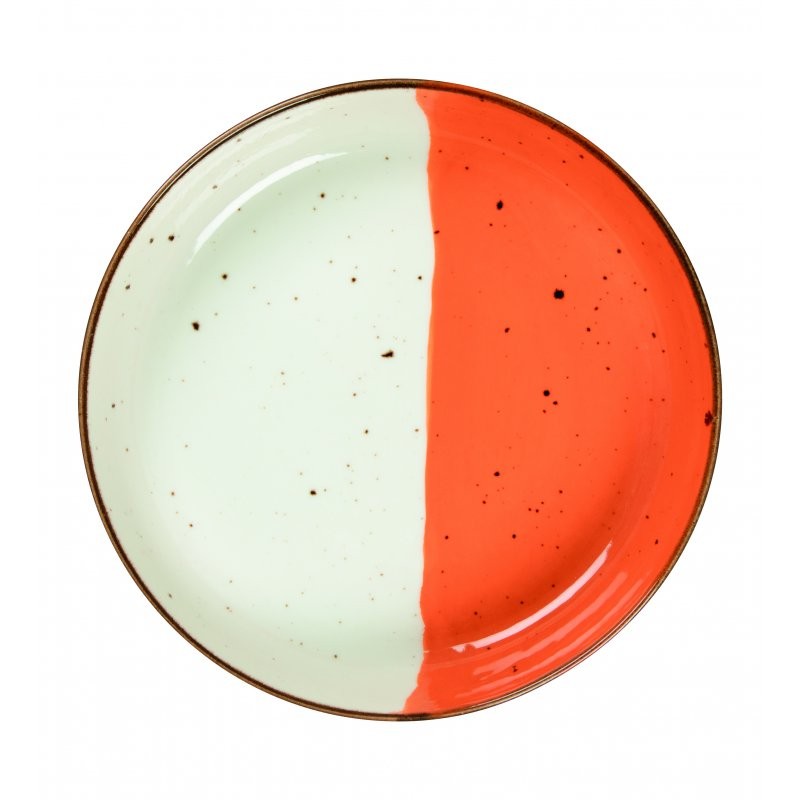 6 BOLS 20 CM HELIOS BLANC IVOIRE & ORANGE