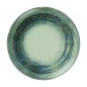 6 ASSIETTES PLATES SANS AILES 21 CM NYX BLANC.BLEU & ARGENT
