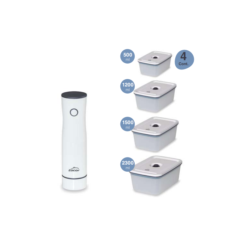 POMPE A VIDE + SET DE 4 RECIPIENTS