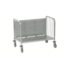 Chariot porte‑ assiettes inox TOURNUS – capacité 400 assiettes, anti‑ chute