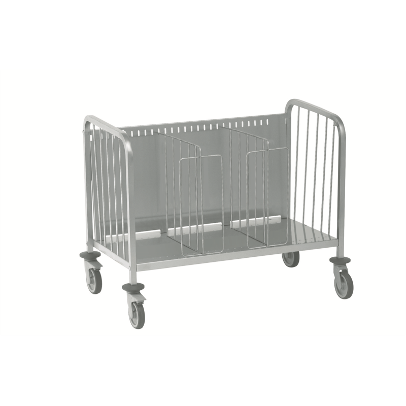 Chariot porte‑ assiettes inox TOURNUS – capacité 400 assiettes, anti‑ chute