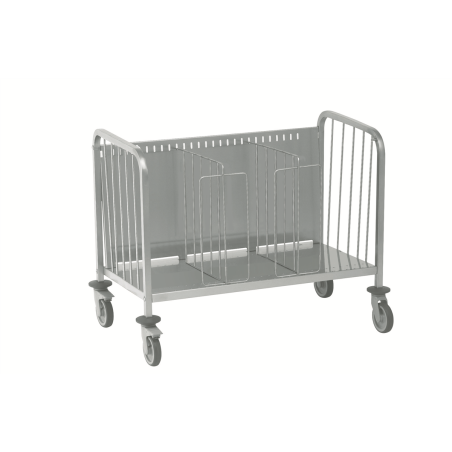 Chariot porte‑ assiettes inox TOURNUS – capacité 400 assiettes, anti‑ chute
