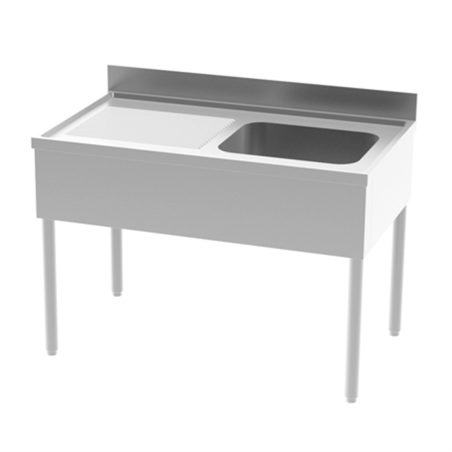 Plonge adossée sans étagère 1 bac