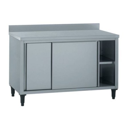 MEUBLE NEUTRE A PORTES COULISSANTES AVEC ROULETTES