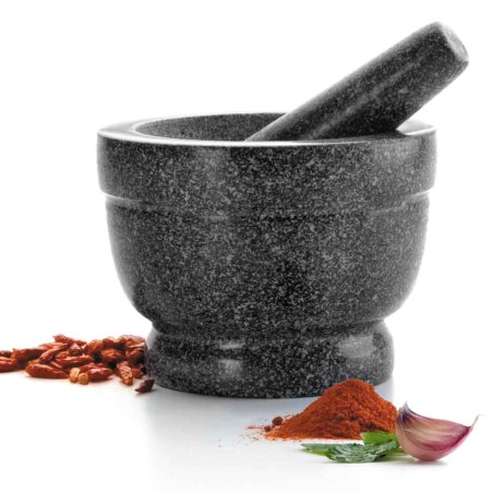 Mortier et pilon en granit diamétre 14x10cm