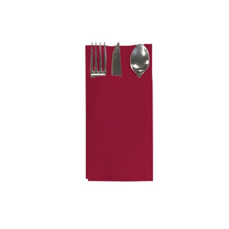 400 SERVIETTES ETUI COUVERTS AIRLAID 40 X 40 CM BORDEAUX