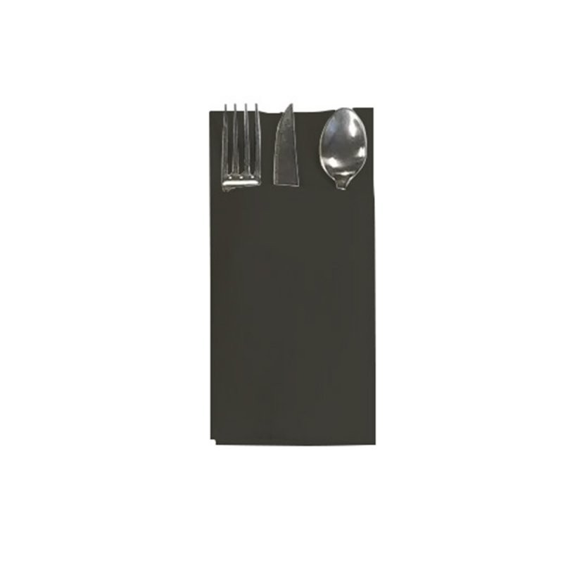 400 SERVIETTES ETUI COUVERTS AIRLAID 40 X 40 CM ANTHRACITE