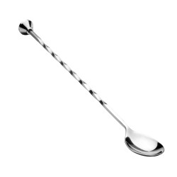 CUILLERE COCKTAIL CANNELEE 27 CM INOX