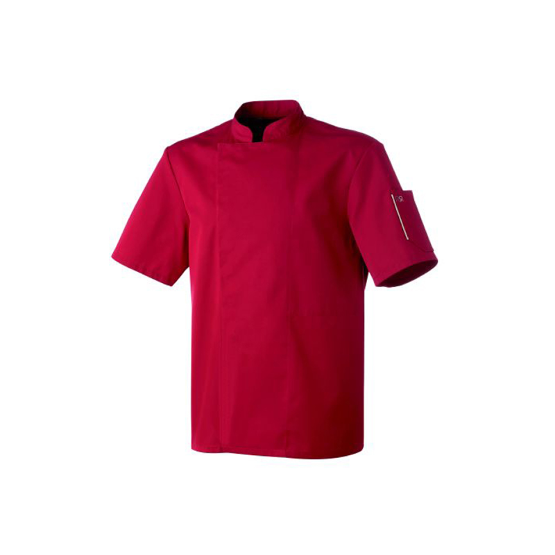 Veste homme manches courtes bordeaux T6 Nero Robur | Veste de cuisine