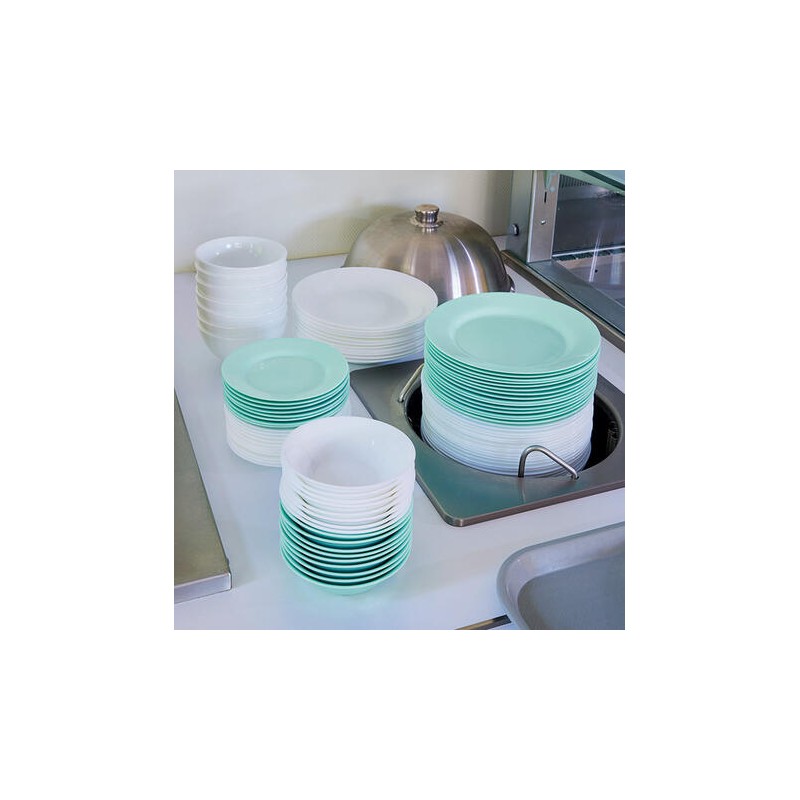 24 ASSIETTES PLATES NOVA AQUITANA TURQUOISE 22.5CM