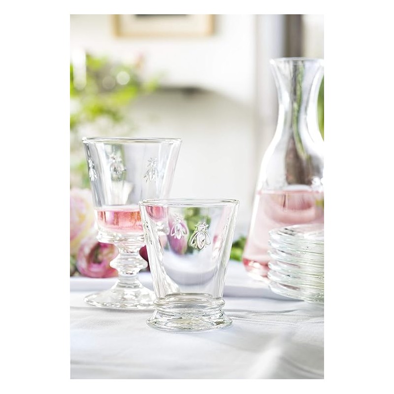 6 GOBELETS ABEILLES TRANSPARENTS 18.5CL