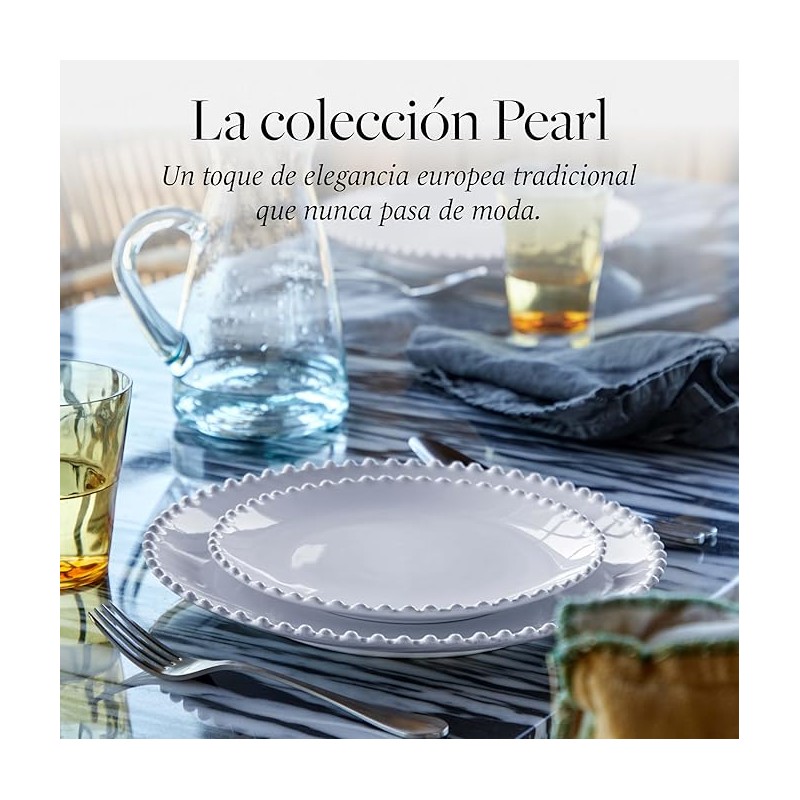 6 ASSIETTES PLATES PEARL 25 CM