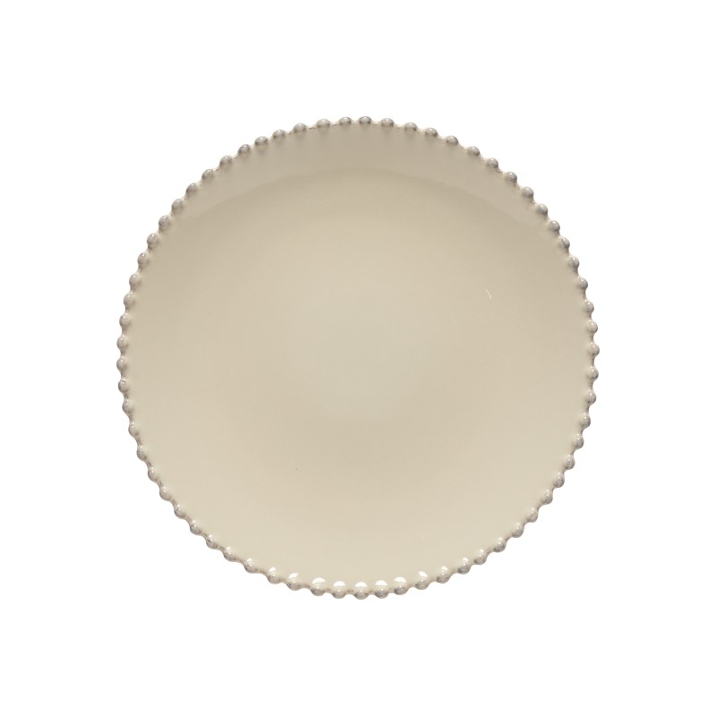 6 ASSIETTES PLATES PEARL CREAM 28 CM
