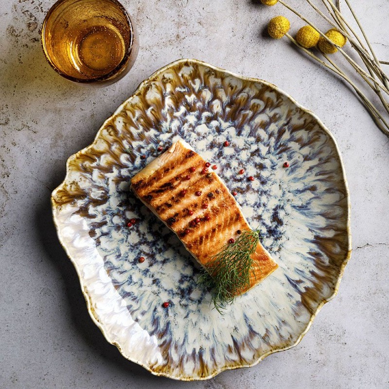 2 ASSIETTES PLATES CM32X30 REEF MARINE