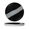 6 ASSIETTES PLATES BORDS DROITS 21 CM CIRCE NOIR & NACRE