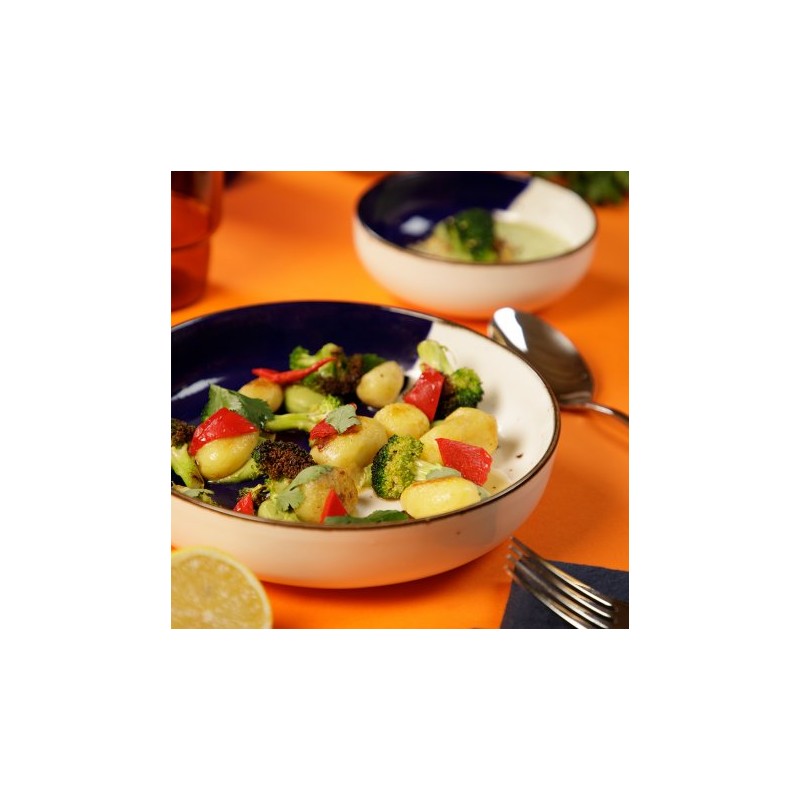 6 BOLS 20 CM POSEIDON BLANC IVOIRE & BLEU