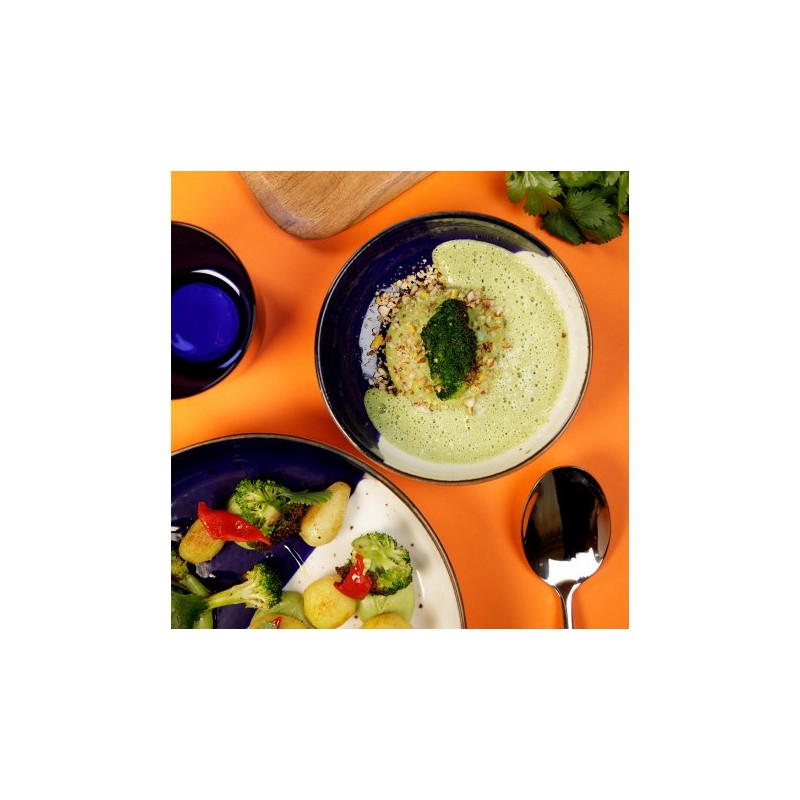 6 BOLS 13 CM POSEIDON BLANC IVOIRE & BLEU