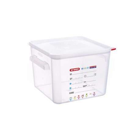 BAC CARRE AVEC COUVERCLE PP 12L TRANSPARENT