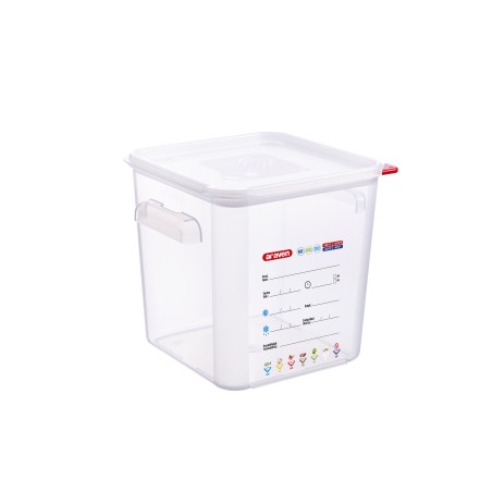 BAC CARRE AVEC COUVERCLE PP 18L TRANSPARENT