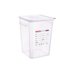 BAC CARRE AVEC COUVERCLE PP 22L TRANSPARENT