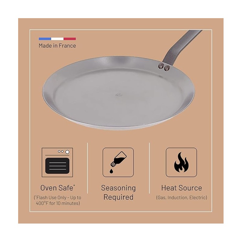 POELE A CREPE MINERAL B ELEMENT D 2 TOLE ACIER 26CM DEBUYER