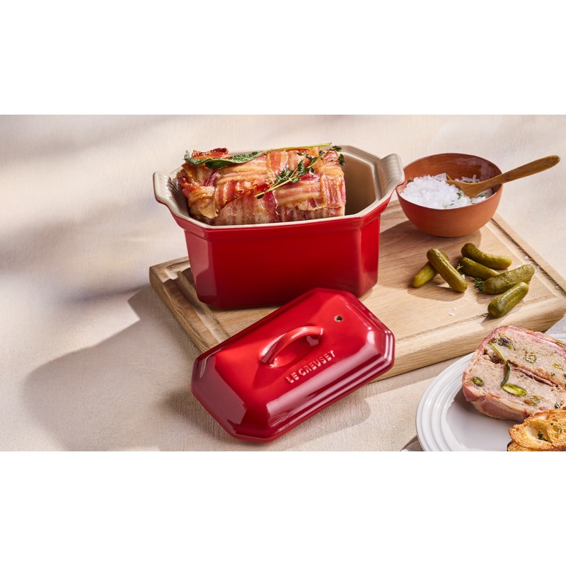 TERRINE A FOIE GRAS AVEC PRESSE COULEUR CERISE 60cl LE CREUSET