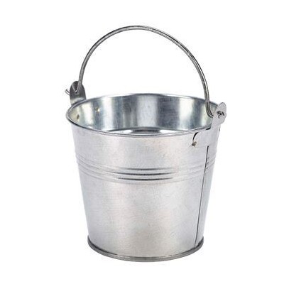 12 Mini seau en acier galvanisé 7,7x10,2x9cm x 12