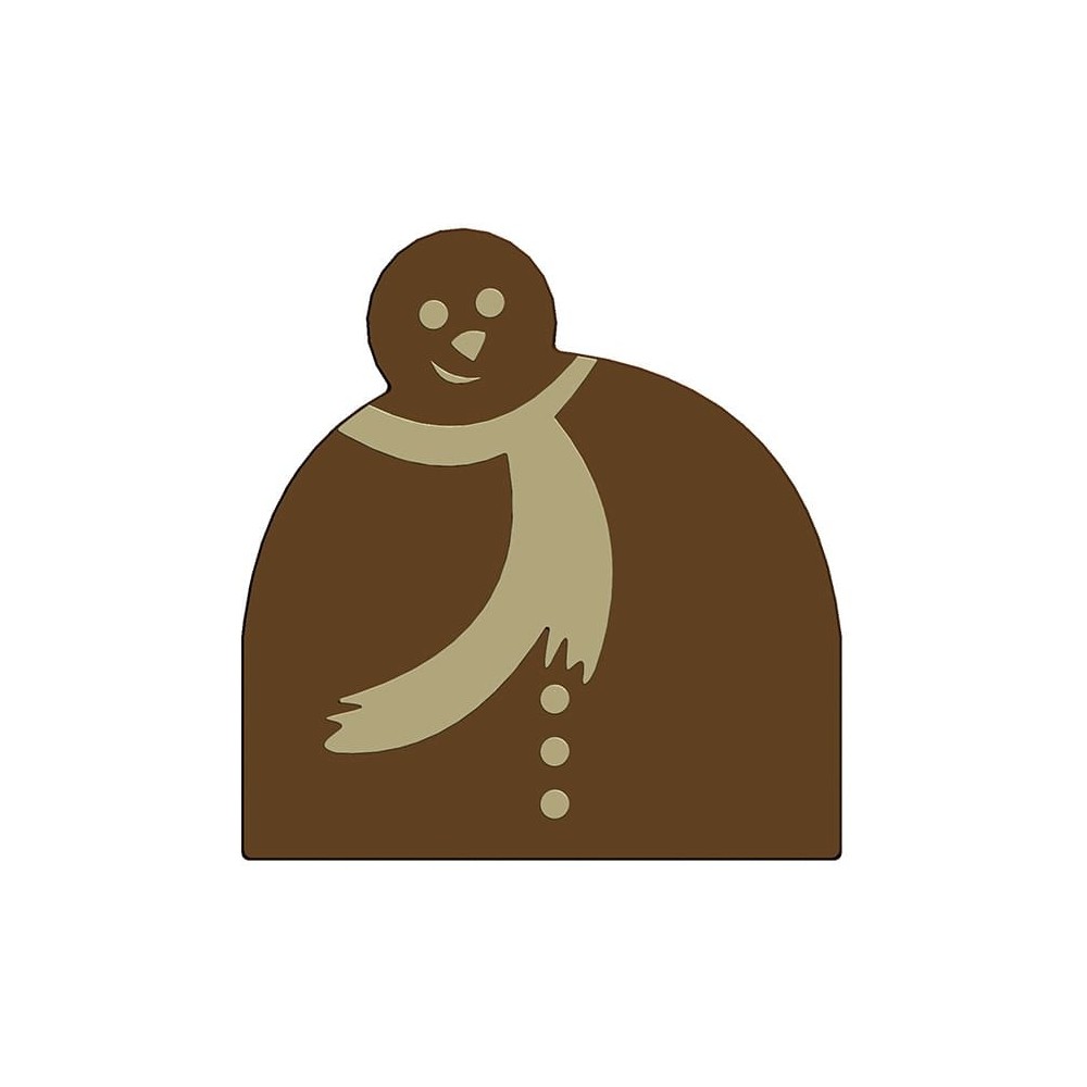 PLAQUE EMBOUT DE BUCHE BONHOMME DE NEIGE