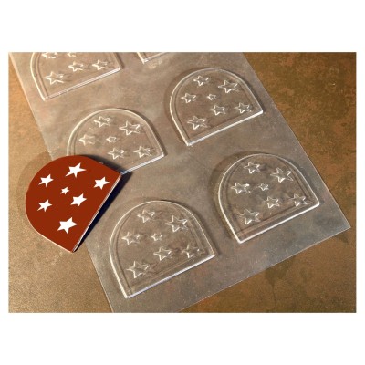 PLAQUE EMBOUT DE BUCHE CARRE ETOILES