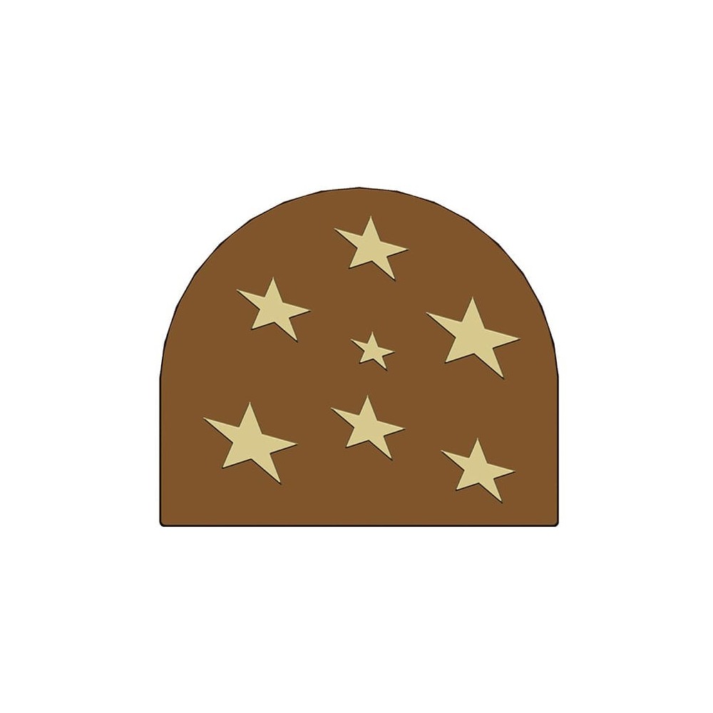 PLAQUE EMBOUT DE BUCHE CARRE ETOILES