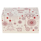 BOITE A BUCHE ROUGE EN FETES 350X115X105