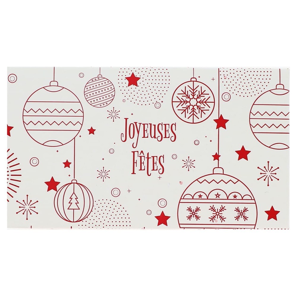 BOITE A BUCHE ROUGE EN FETES 350X115X105