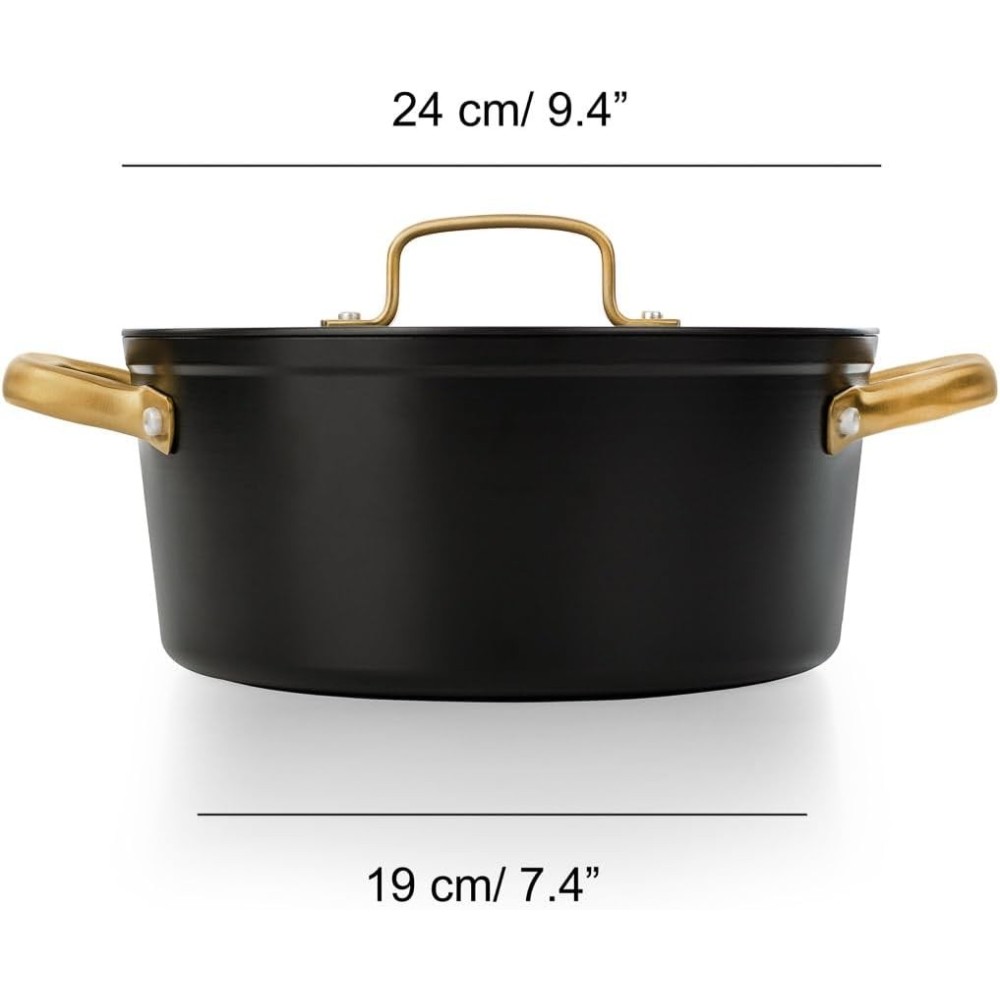 FAITOUT ANTIADHESIF 24 CM SAMOA ICONIC NOIR/OR