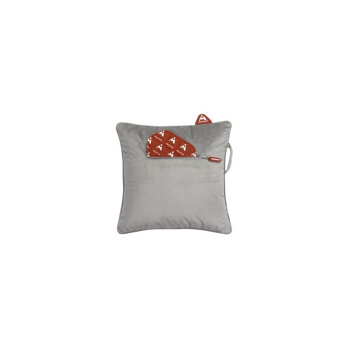 COUSSIN CHAUFFANT AVEC INSERT INCLUS - VELOURS GRIS