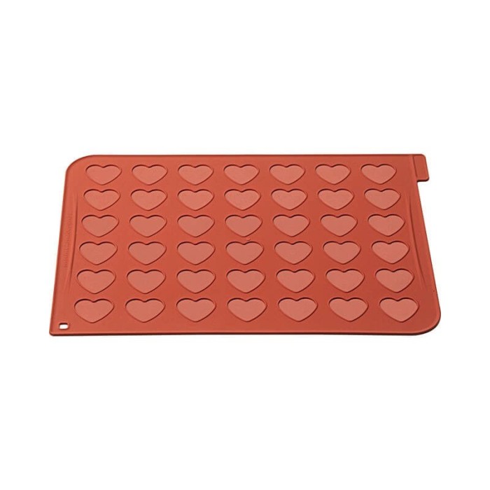 PLAQUE SILICONE 40 X 30 CM 42 COEURS