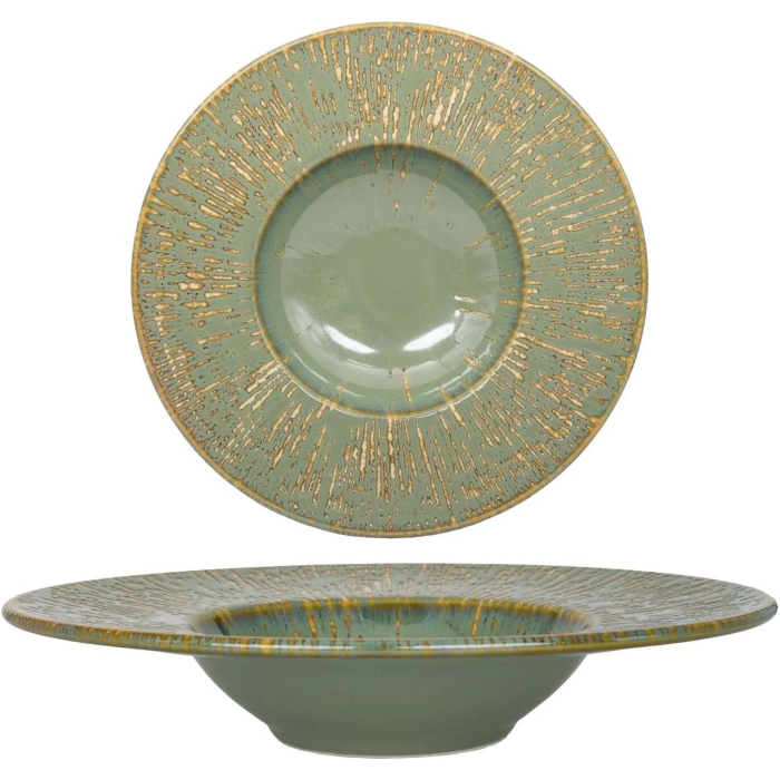 6 ASSIETTES A PATES SAGE SNELL 27 CM