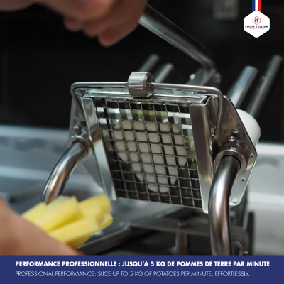 Coupe - frites professionnel sur socle époxy - couteau étamé + poussoir 10 mm