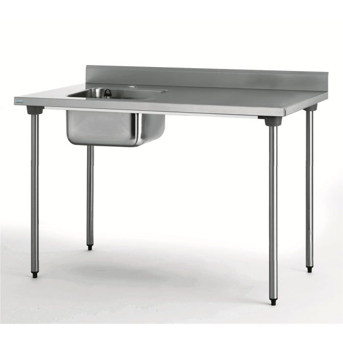 TABLE INOX DU CHEF CHR ADOSSEE BAC A GAUCHE SANS ROBINET