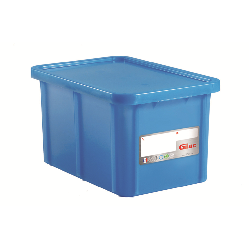 BAC RECTANGULAIRE 55L+COUVERCLE BLEU HACCP