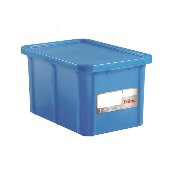 BAC RECTANGULAIRE 55L+COUVERCLE BLEU HACCP