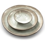 6 ASSIETTES PLATES SHADOW 28CM NACRE