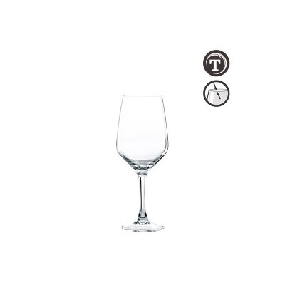 6 VERRES A PIEDS PLATINE 25CL