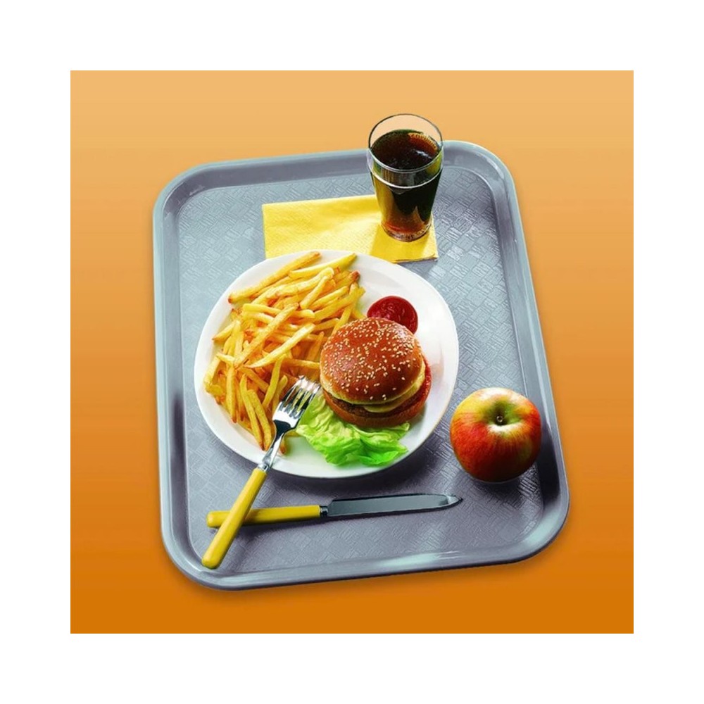 40 PLATEAUX FAST FOOD 46X36CM-GRIS
