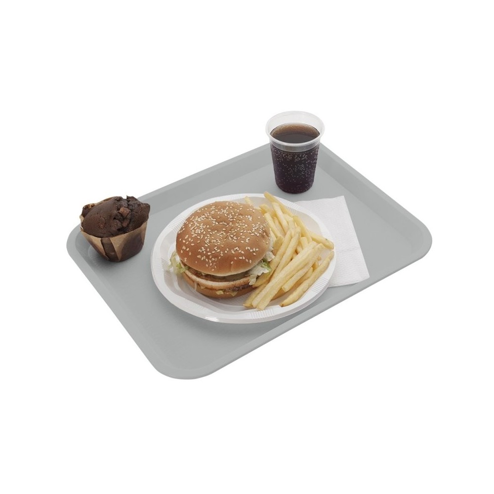 40 PLATEAUX FAST FOOD 46X36CM-GRIS