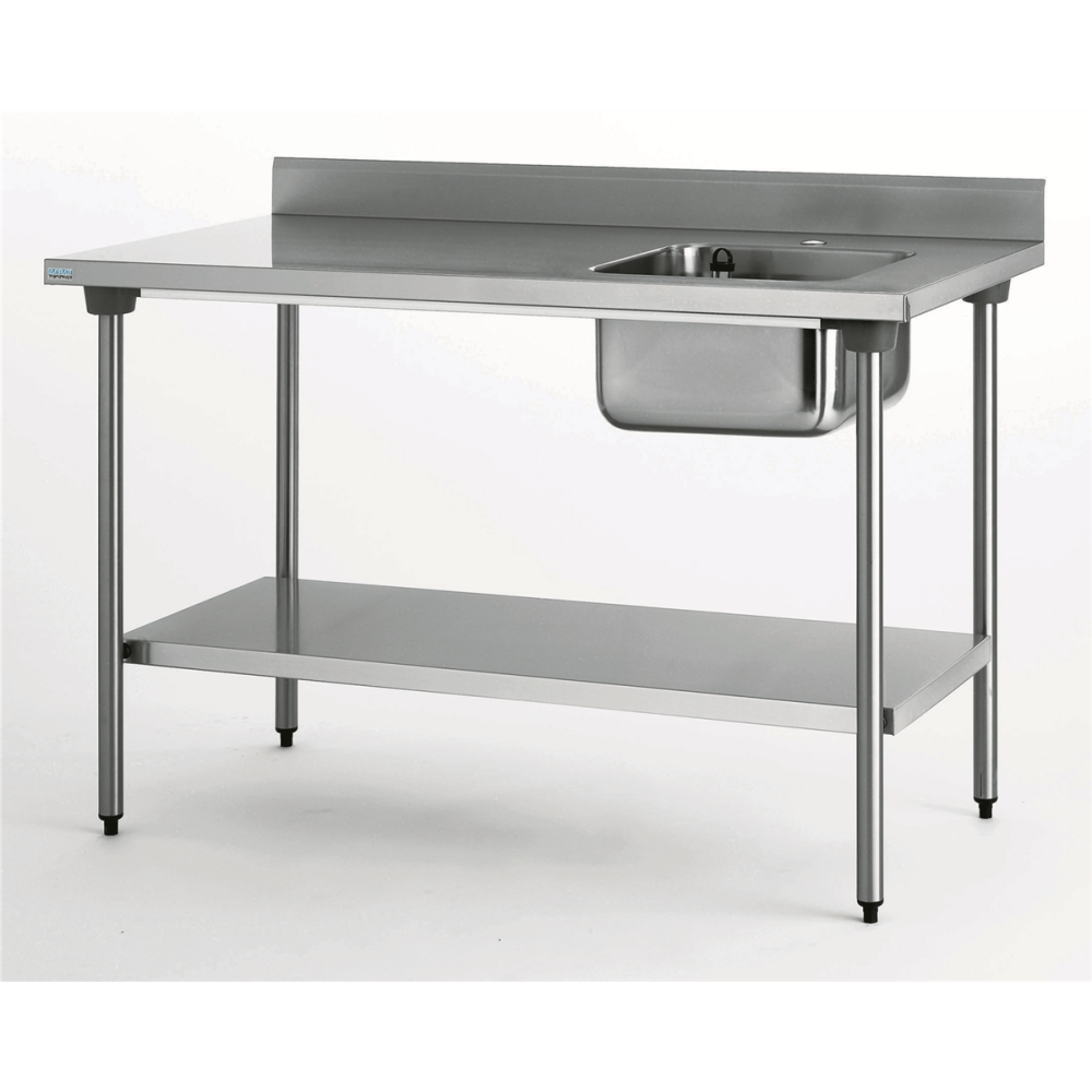 TABLE INOX DU CHEF CHR ADOSSEE BAC A DROITE