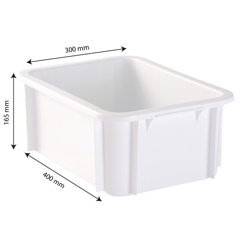 BAC RECTANGULAIRE 12L BLANC