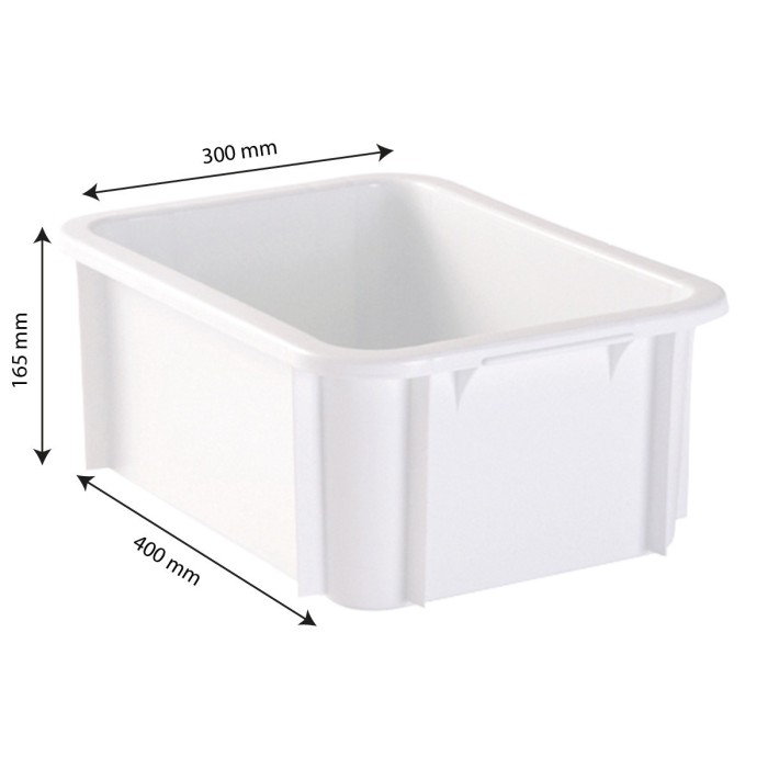 BAC RECTANGULAIRE 12L BLANC