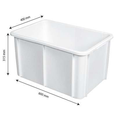 BAC RECTANGULAIRE 55L BLANC