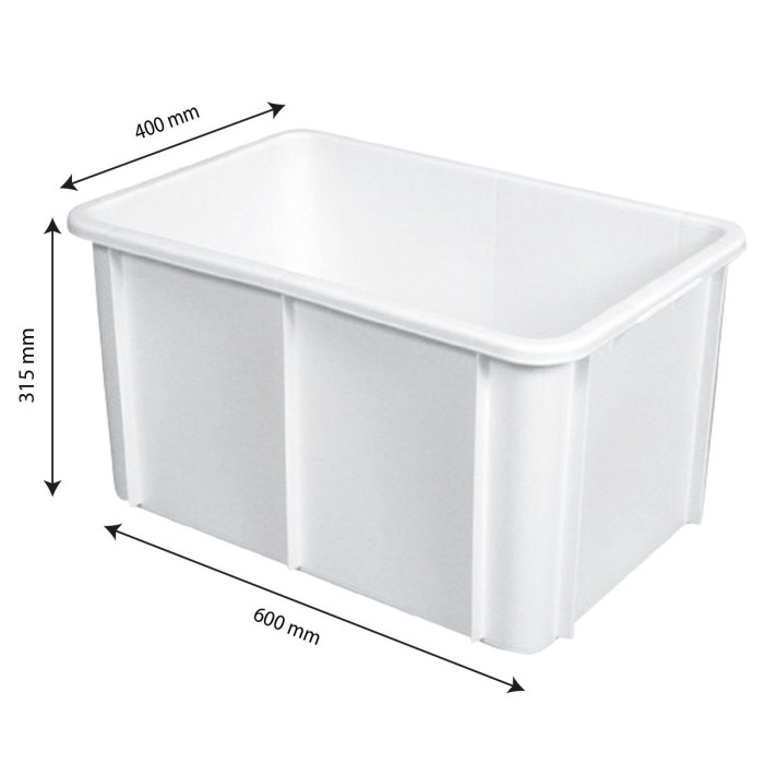 BAC RECTANGULAIRE 55L BLANC